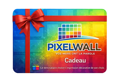 Carte cadeau Pixelwall pour offrir une impression décorative personnalisée pour la maison.